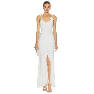 Maygel Coronel Alejandra Dress in White One Size New Womens Maxi Long Gown